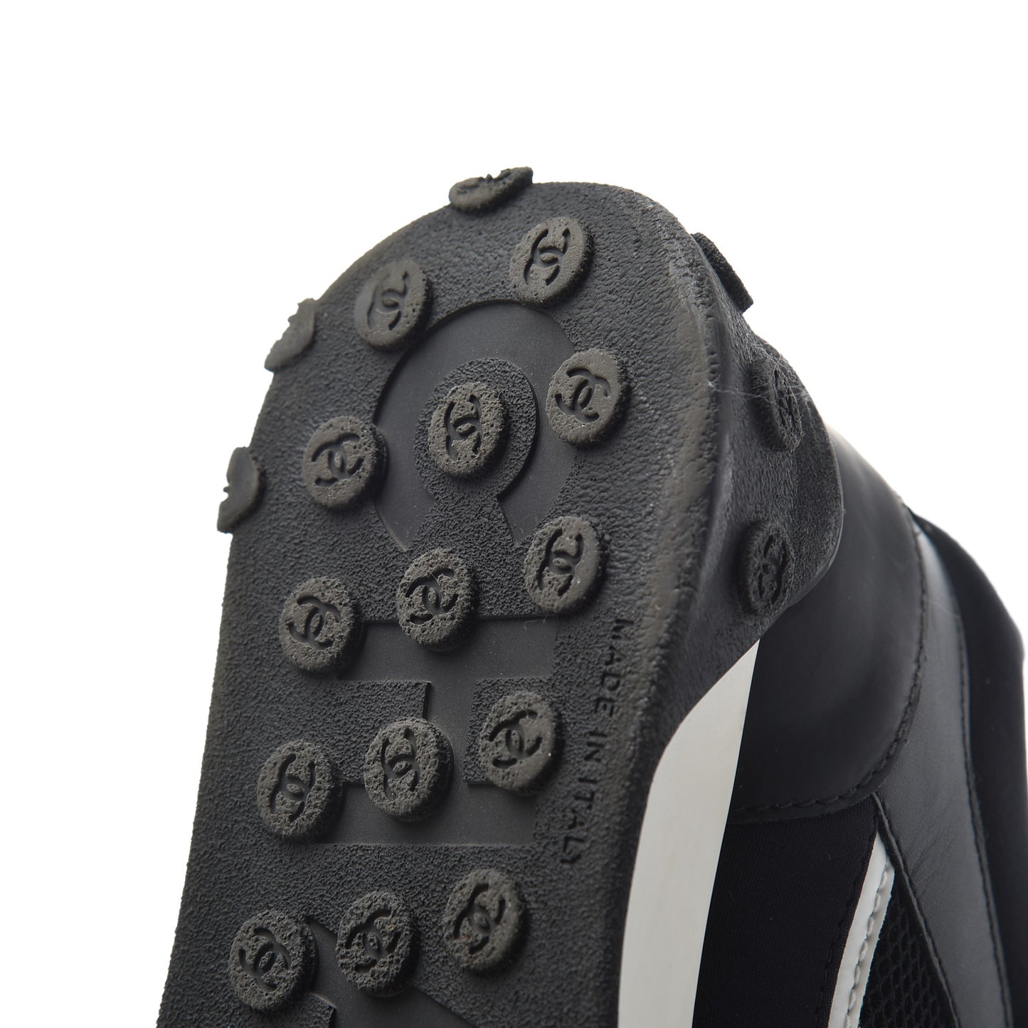 Calfskin Mesh Lycra Sneakers 39 Black