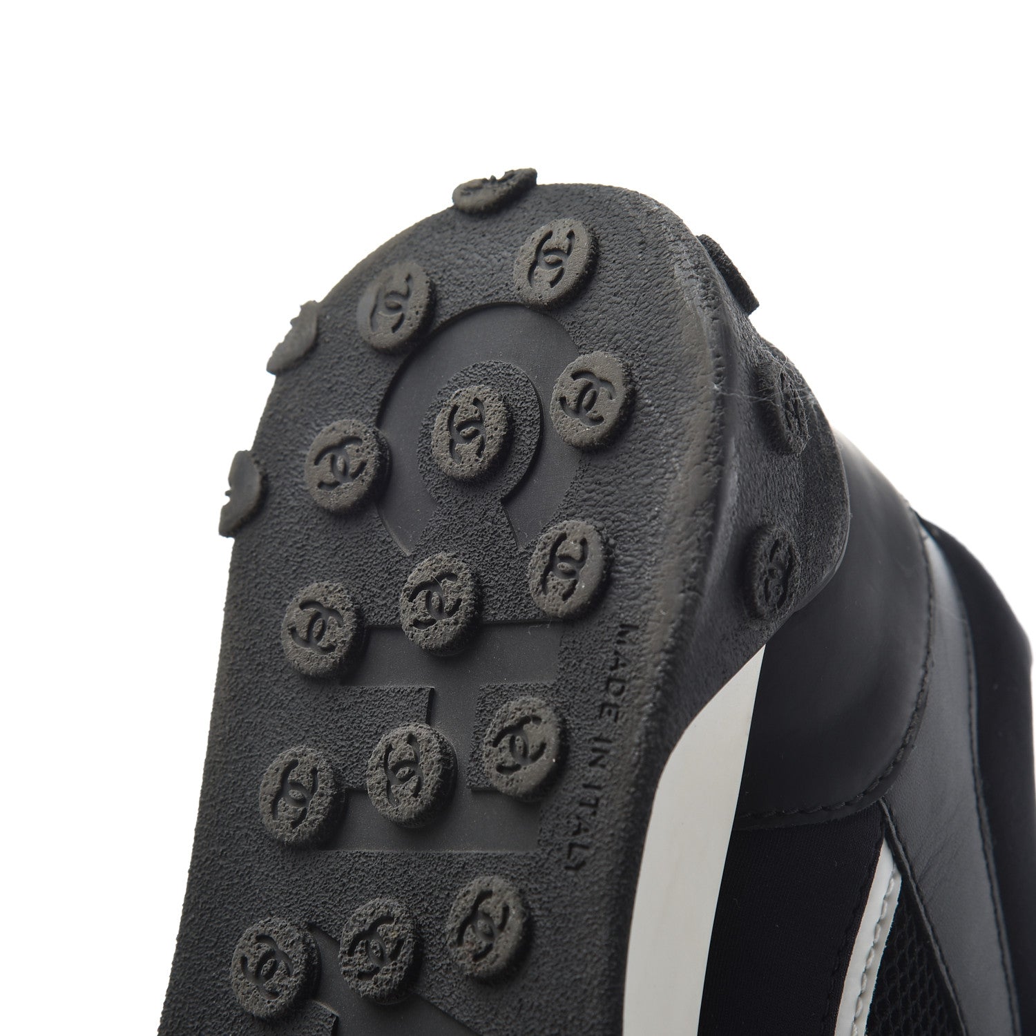 Chanel Calfskin Mesh Lycra Sneakers 39 Black 17 of 22