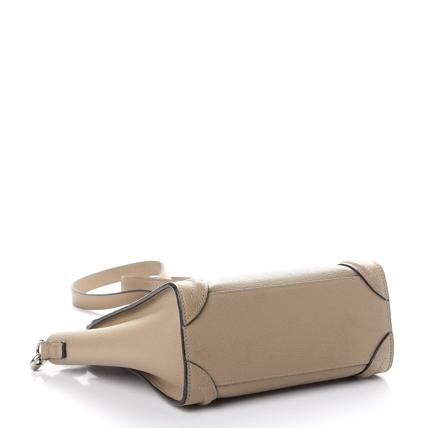 Celine Drummed Calfskin Nano Luggage Dune 4 of 9
