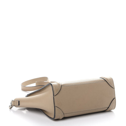Celine Drummed Calfskin Nano Luggage Dune 4 of 9