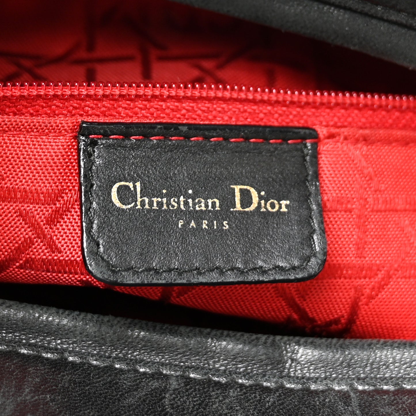 Lambskin Cannage Large Lady Dior Black