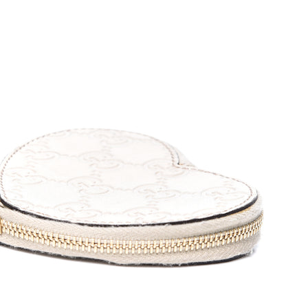 Gucci Guccissima Heart Coin Purse White 8 of 9