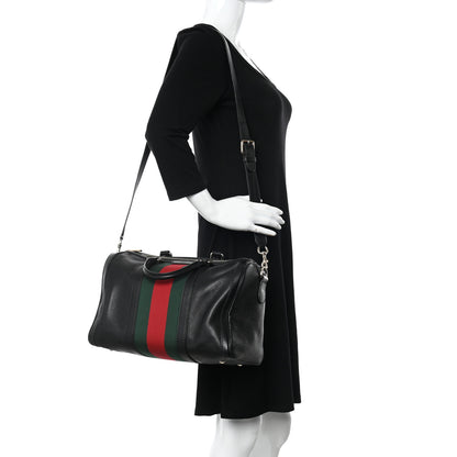 Gucci Calfskin Vintage Web Medium Boston Black 2 of 9