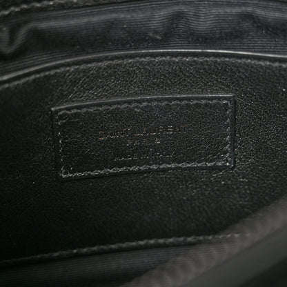 Saint Laurent Sheepskin Matelasse Chevron Monogram Medium College Bag Black 6 of 13