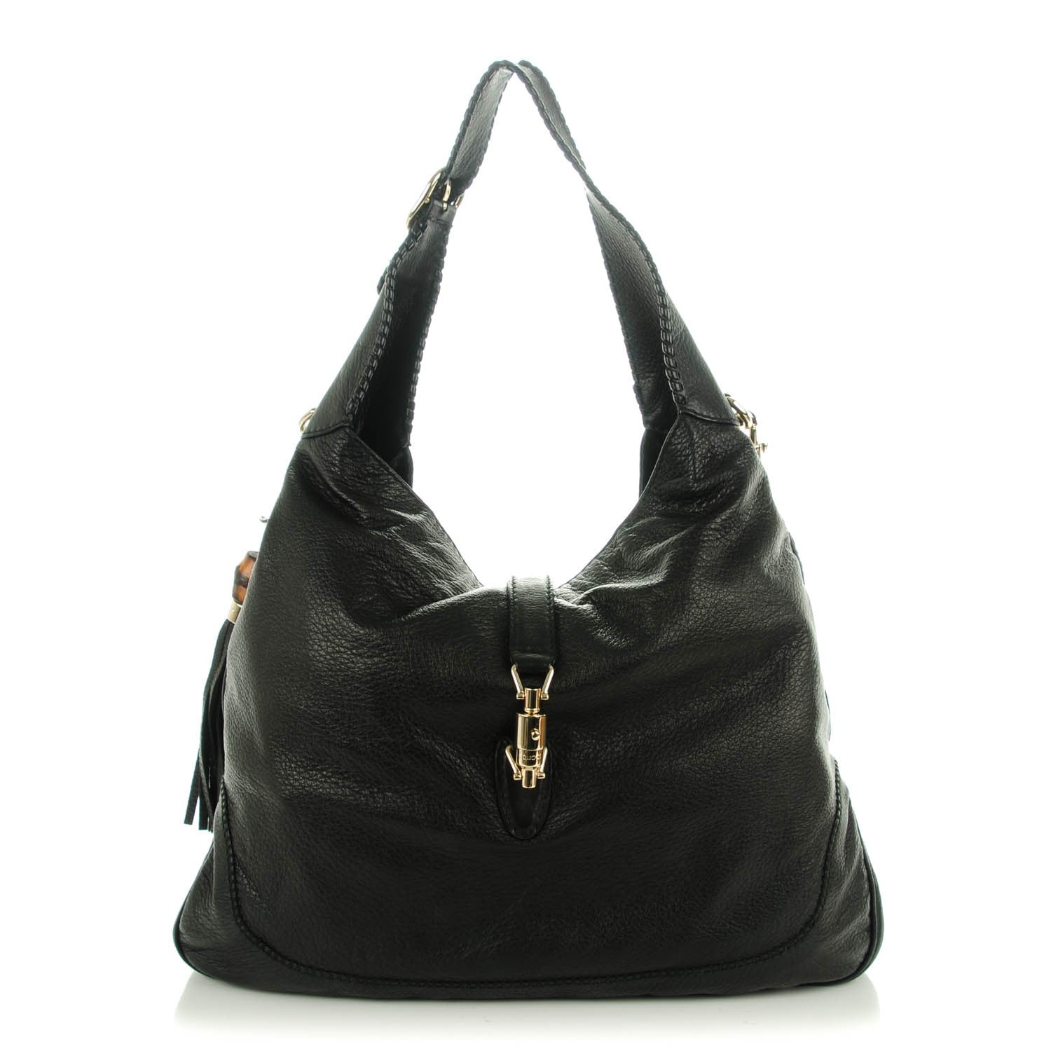 Gucci Calfskin Large New Jackie Shoulder Bag Black 1 of 7