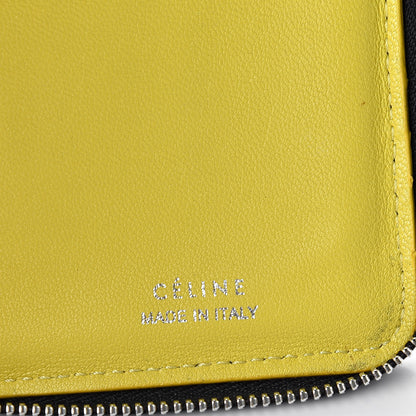 Celine Drummed Calfskin Zip Around Multifunction Wallet Black Citron 6 of 15