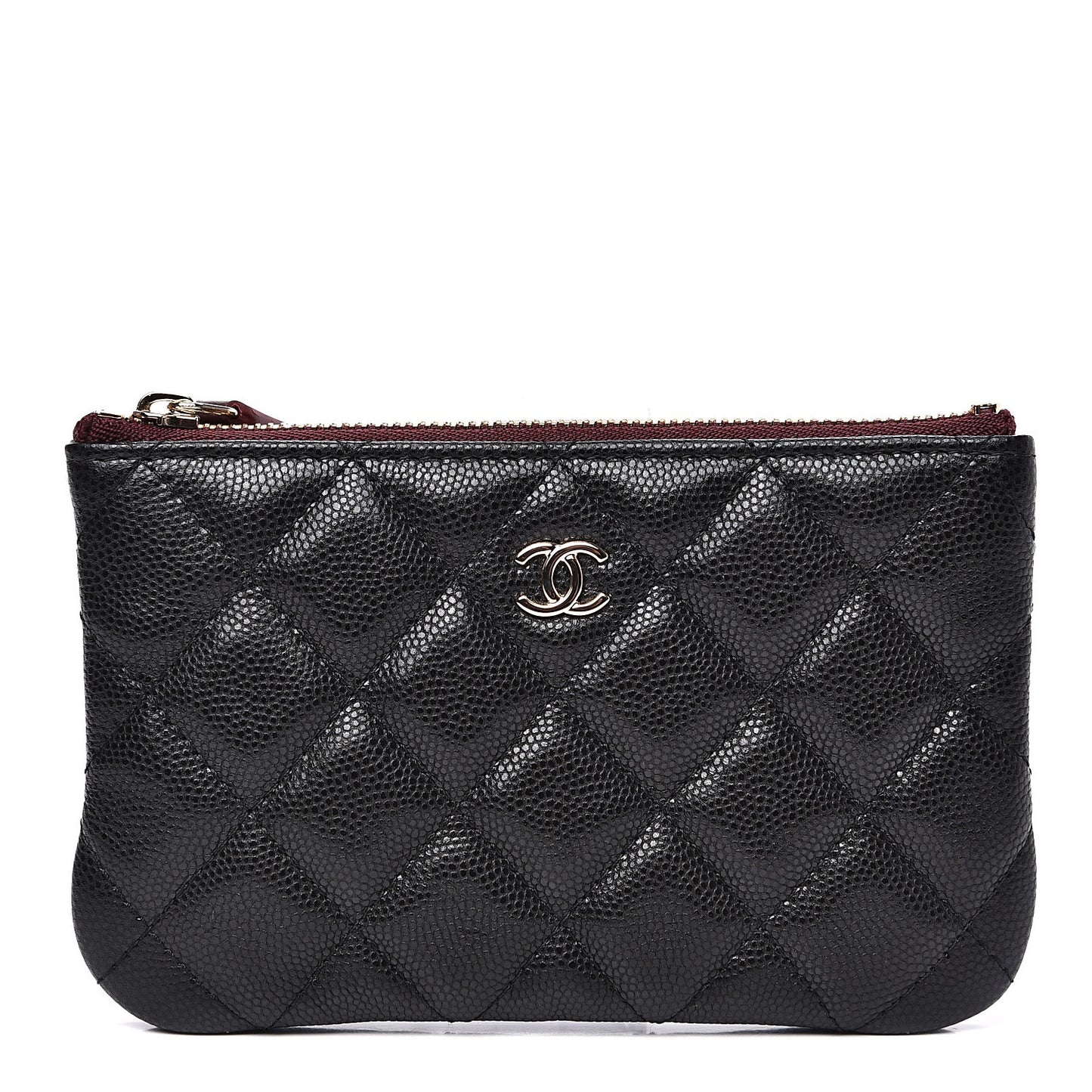 Caviar Quilted Small Cosmetic Case Black