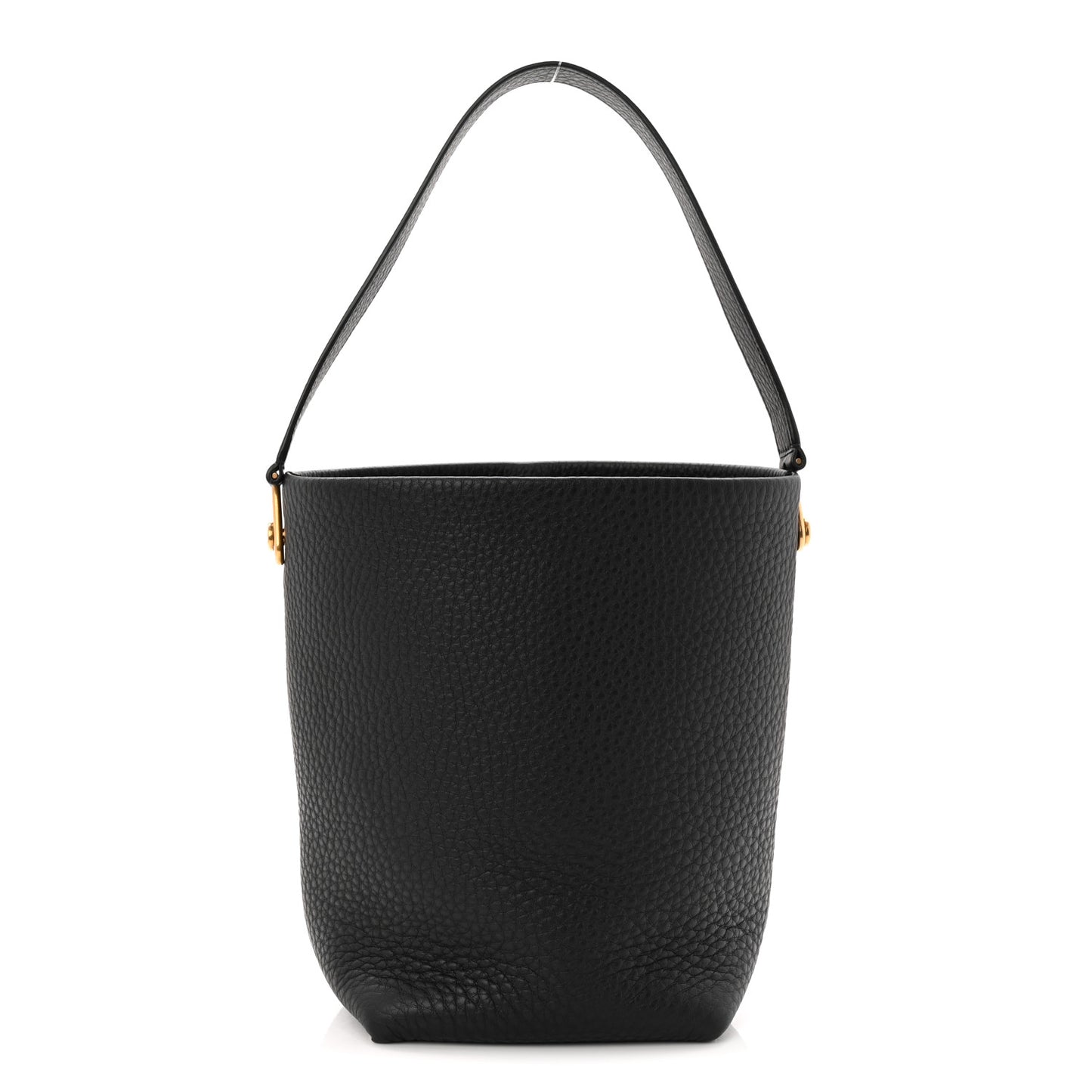 Grained Calfskin Small N/S Hook Tote Black
