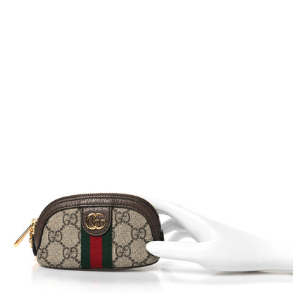 Gucci GG Supreme Monogram Web Ophidia Dome Key Pouch Beige New Acero 2 of 8