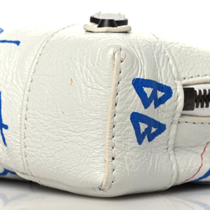 Balenciaga Agneau Graffiti All Over Classic Hardware Reporter XS White Bleu Rouge 10 of 10