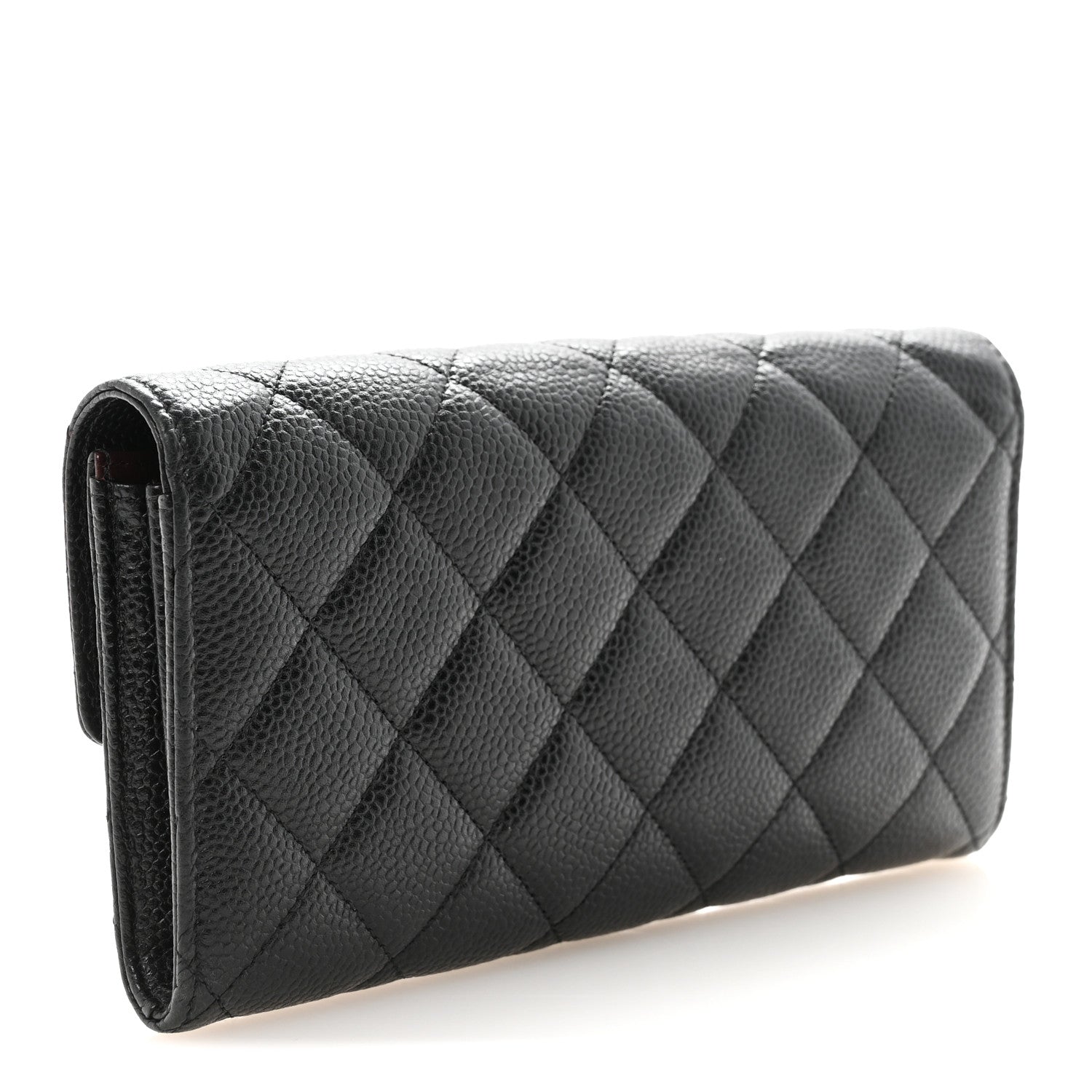 Chanel Caviar Quilted Large Gusset Flap Wallet Black 3 of 9