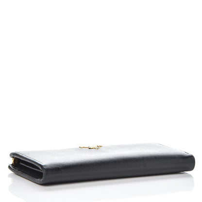 Prada Saffiano Zip Around Wallet Black 4 of 10