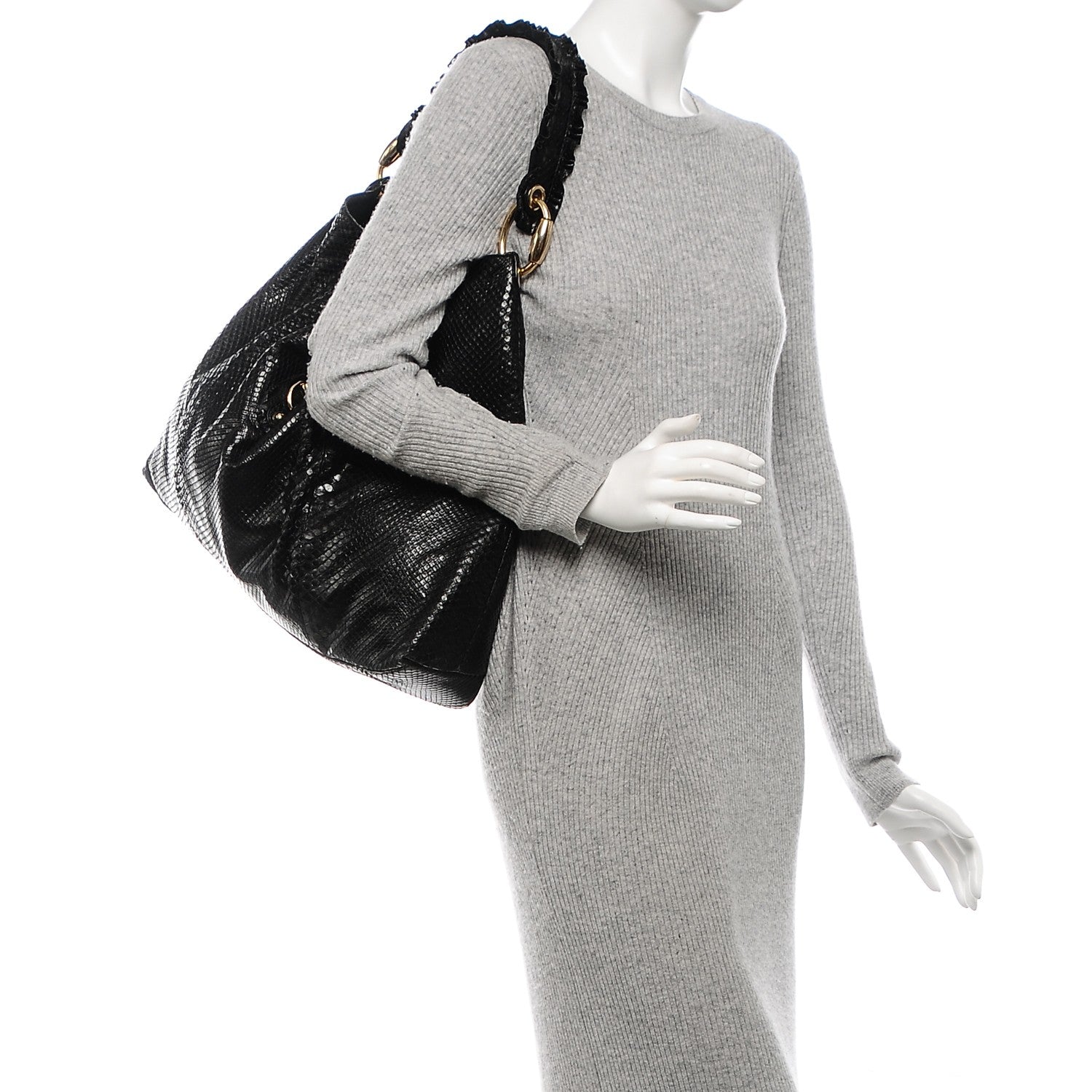 Gucci Python Large Sabrina Hobo Black 2 of 6