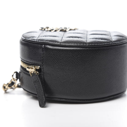 Chanel Caviar Quilted French New Wave Round Clutch With Chain Black 8 of 11