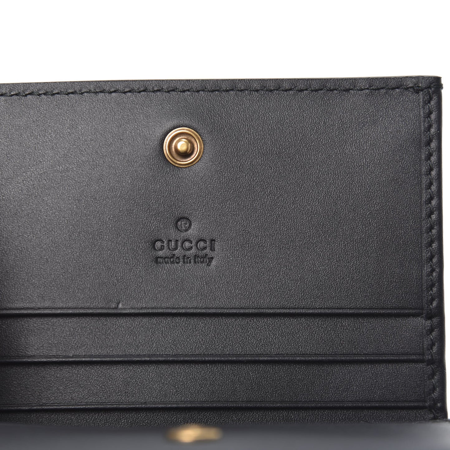 Calfskin Queen Margaret Card Case Wallet Black