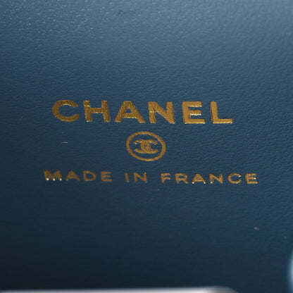 Chanel Caviar Quilted Mini Vanity Case With Chain Blue 6 of 10
