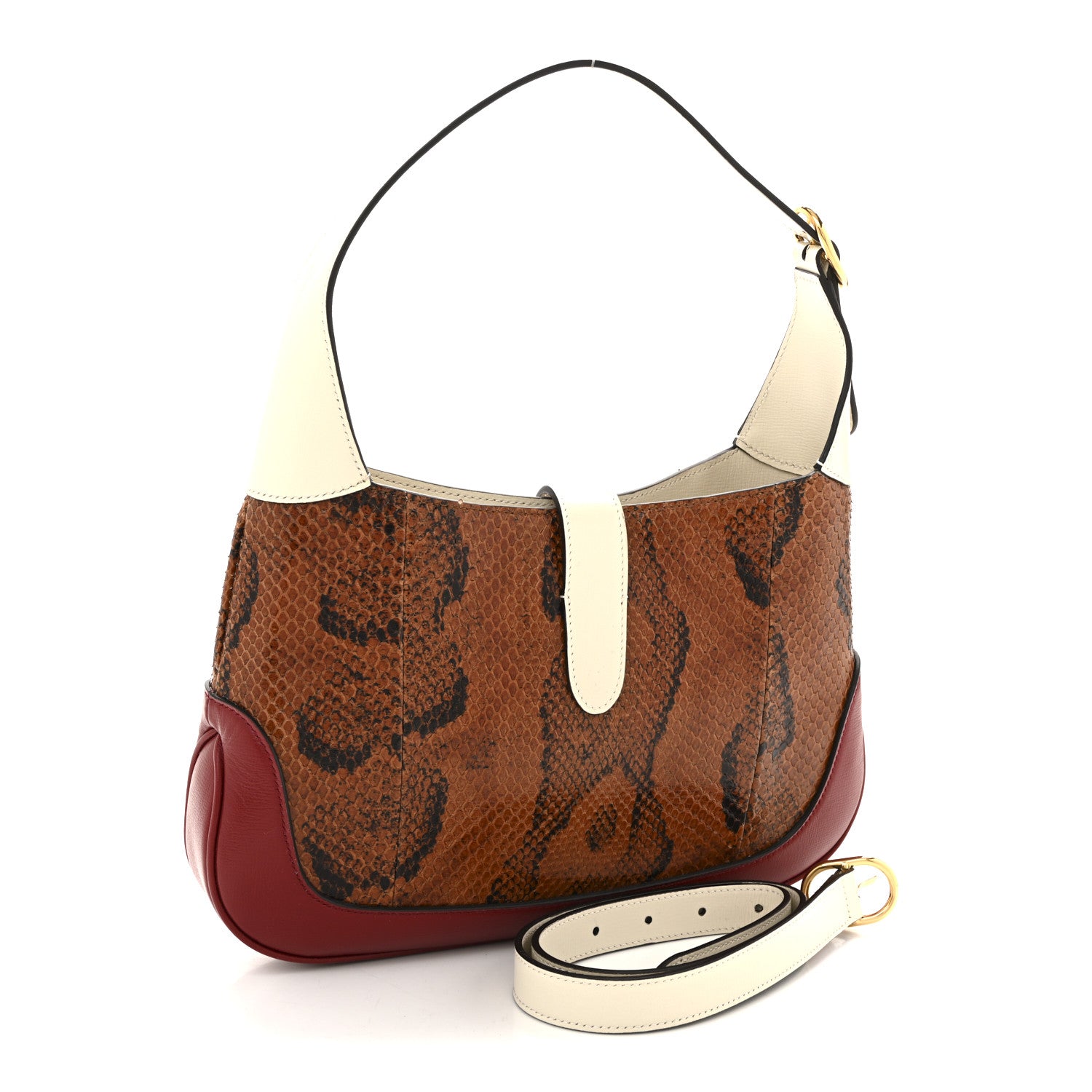 Gucci Snakeskin Calfskin Small Jackie 1961 Hobo Brown Multicolor 3 of 13