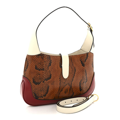 Gucci Snakeskin Calfskin Small Jackie 1961 Hobo Brown Multicolor 3 of 13
