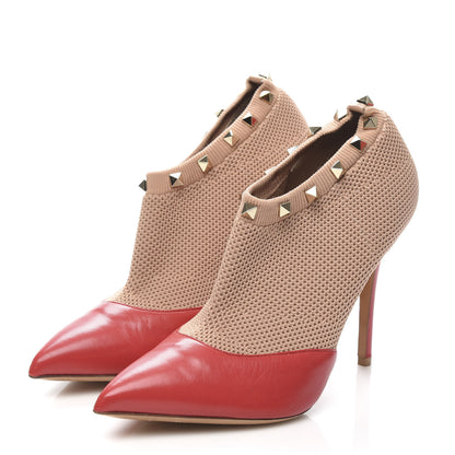 Valentino Garavani Nappa Knit Rockstud 105mm Sock Booties 37 Red 3 of 8