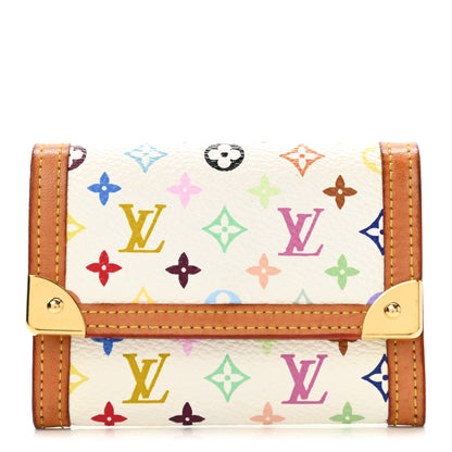 Louis Vuitton Monogram Multicolor Porte-Monnaie Plat Coin Purse White 1 of 6