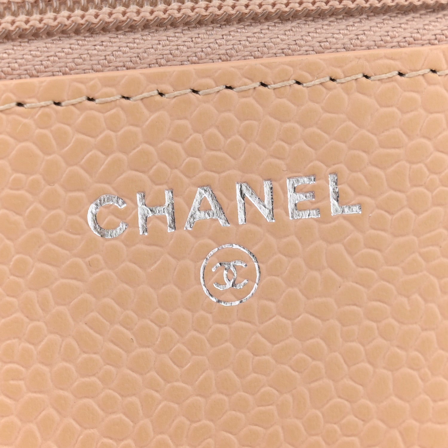 Chanel Caviar Quilted Wallet on Chain WOC Beige 6 of 10