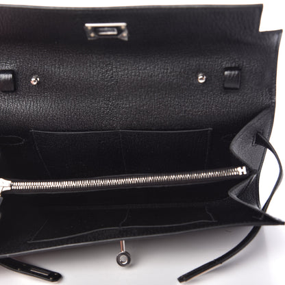 Hermes Chevre Mysore Kelly Wallet To Go Black 5 of 10