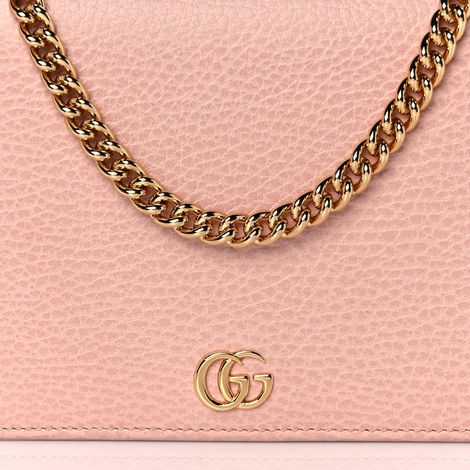 Gucci Dollar Calfskin Mini GG Marmont Chain Wallet Perfect Pink 7 of 10