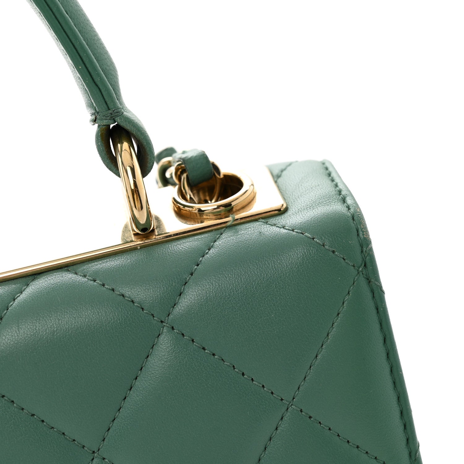 Chanel Lambskin Quilted Small Trendy CC Flap Dual Handle Bag Green 16 of 16