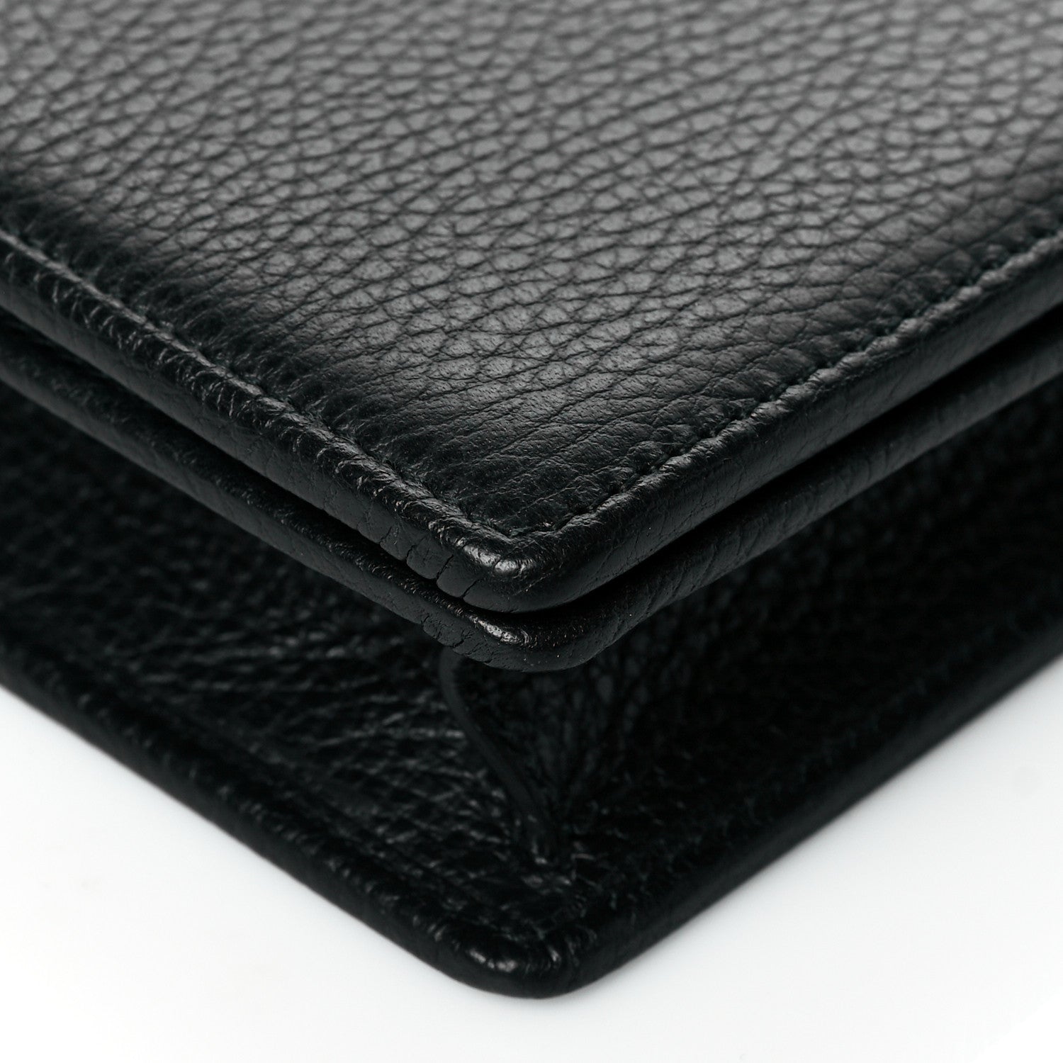 Gucci Calfskin Mini GG Marmont Chain Wallet Black 8 of 9