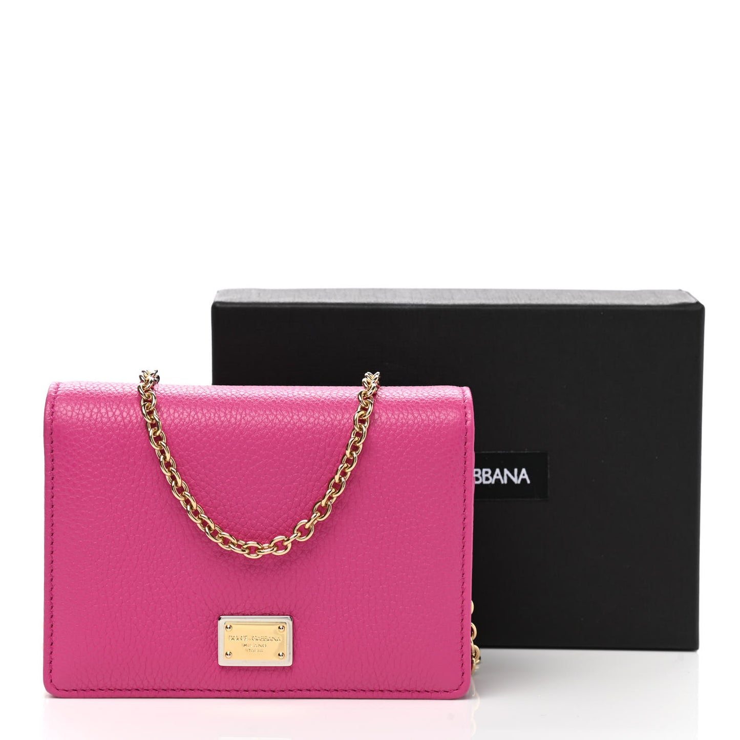 Smooth Calfskin Dauphine Chain Wallet Rosa Shocking