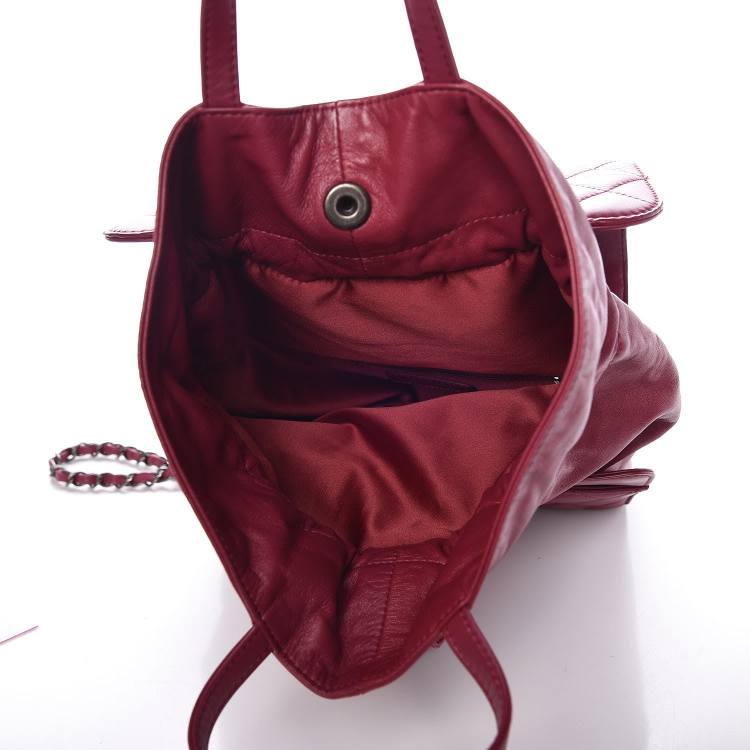 Chanel Lambskin Medium Grocery By Drawstring Shopping Bag Pink 7 of 9