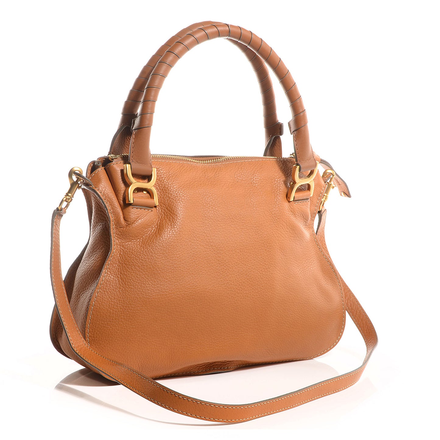 Calfskin Medium Marcie Satchel Brown Sugar