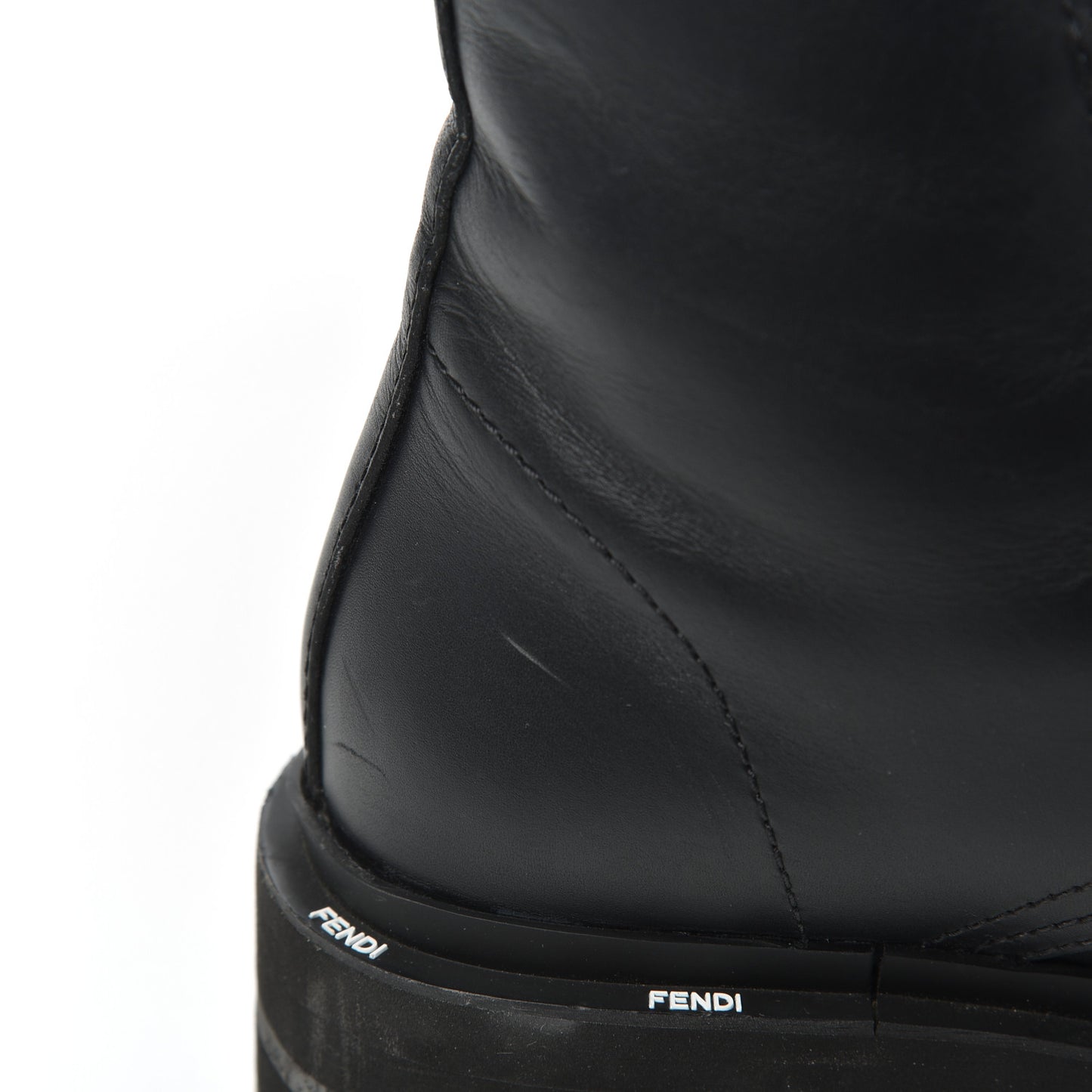 Calfskin FFreedom Platform Biker Boots 35 Black