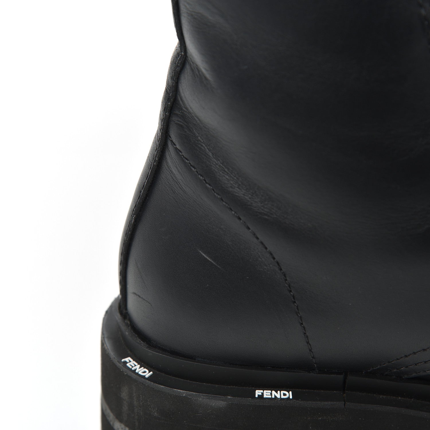 Fendi Calfskin FFreedom Platform Biker Boots 35 Black 10 of 18