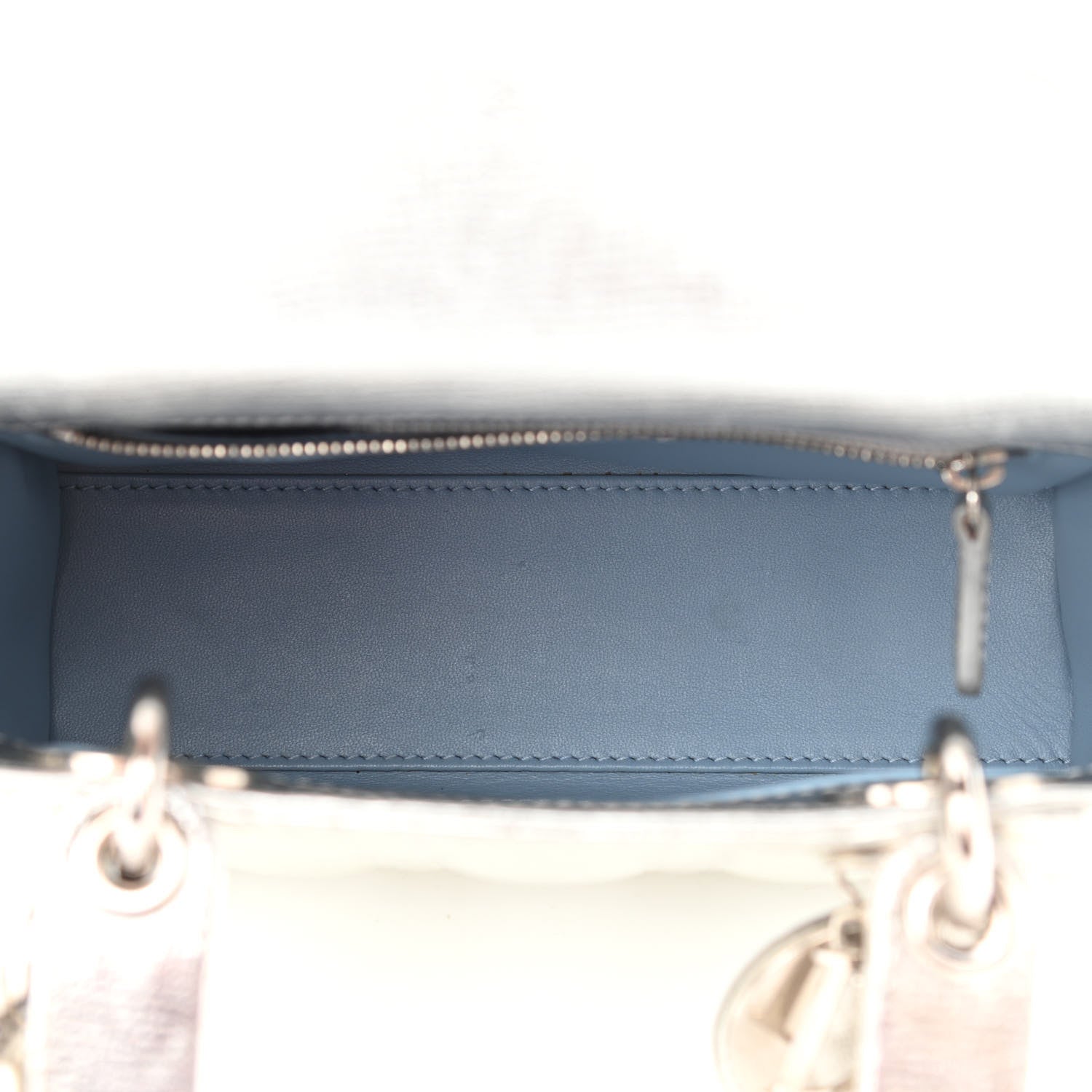 Christian Dior Metallic Grained Calfskin Cannage Small Lucky Badges My Lady Dior Silver 5 of 15