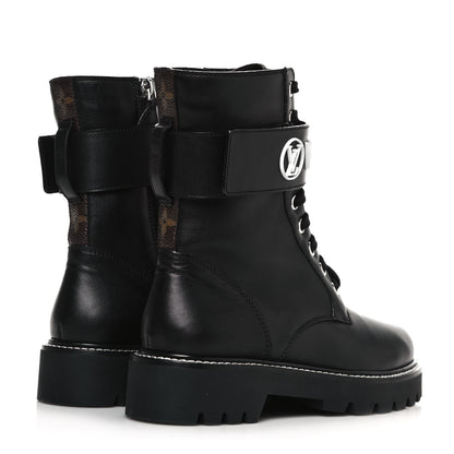 Louis Vuitton Calfskin Territory Flat Ranger Boots 36 Black 4 of 7