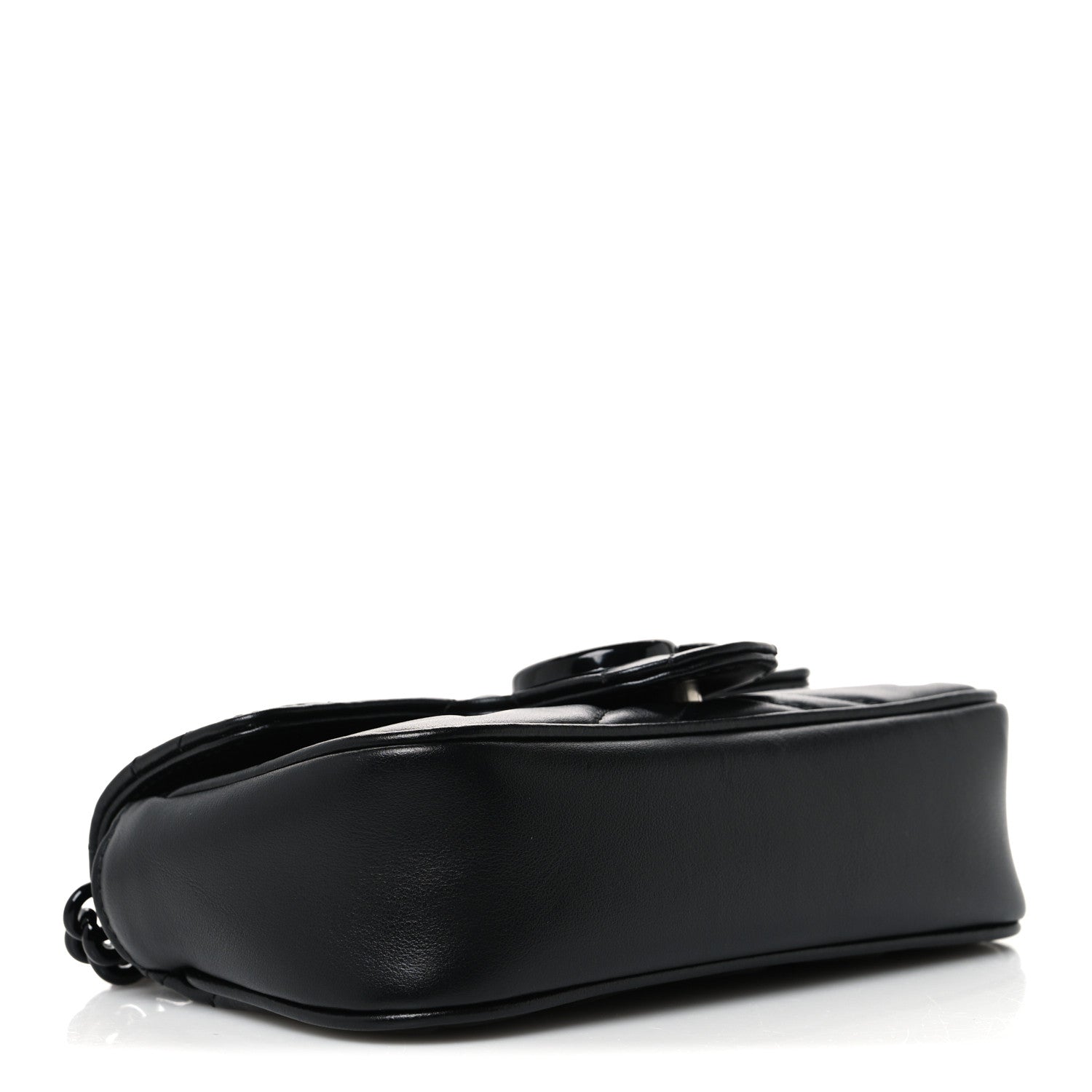 Gucci Calfskin Matelasse Monochrome GG Marmont Chain Belt Bag Black 4 of 10