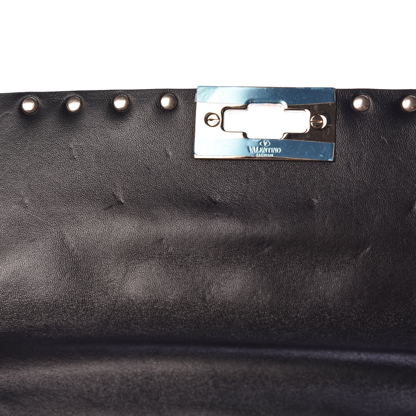 Metallic Wrinkled Lambskin Medium Rockstud Spike Shoulder Bag Lipstick