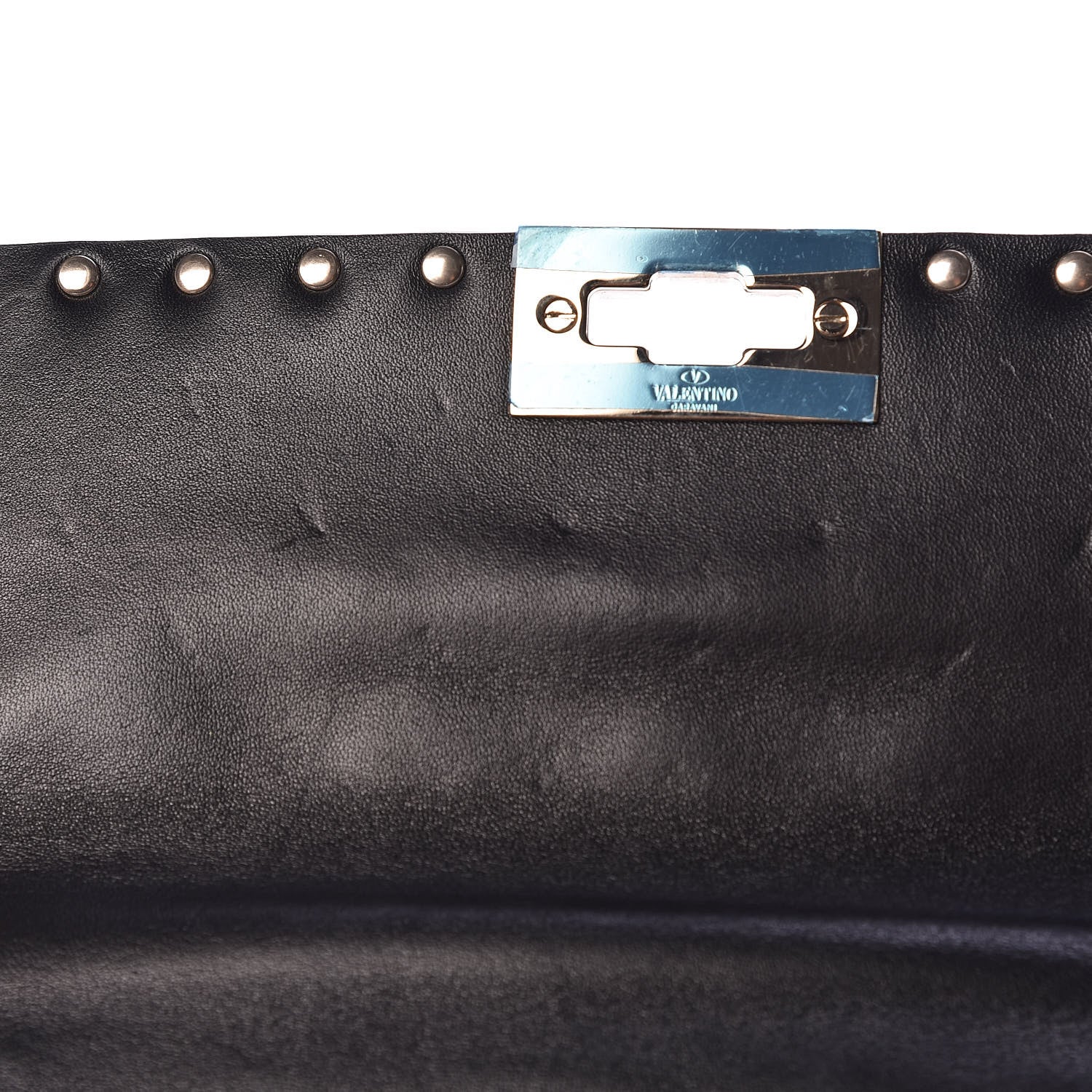 Valentino Garavani Metallic Wrinkled Lambskin Medium Rockstud Spike Shoulder Bag Lipstick 7 of 11