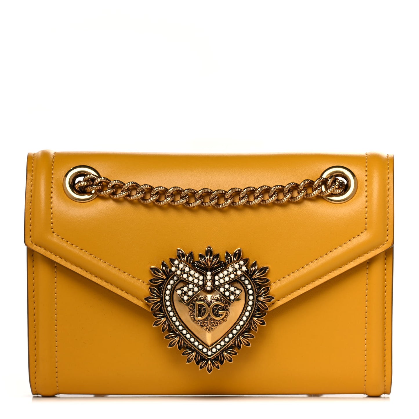 Smooth Calfskin Devotion Envelope Phone Bag Senape