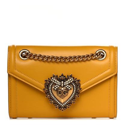 Dolce & Gabbana Smooth Calfskin Devotion Envelope Phone Bag Senape 1 of 10
