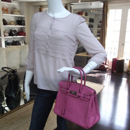 Hermes Ostrich Birkin 30 Fuchsia 2 of 11