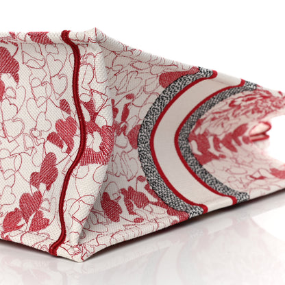 Christian Dior Canvas Embroidered Large Dioramour D-Royaume Book Tote Red Multicolor 9 of 10