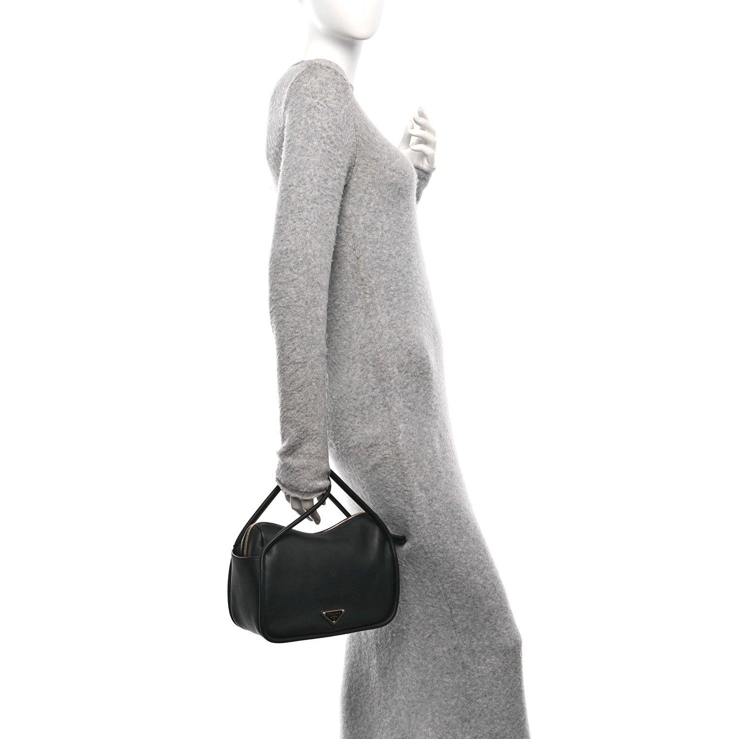 Prada Soft Calfskin Darling Shoulder Bag Black 2 of 10