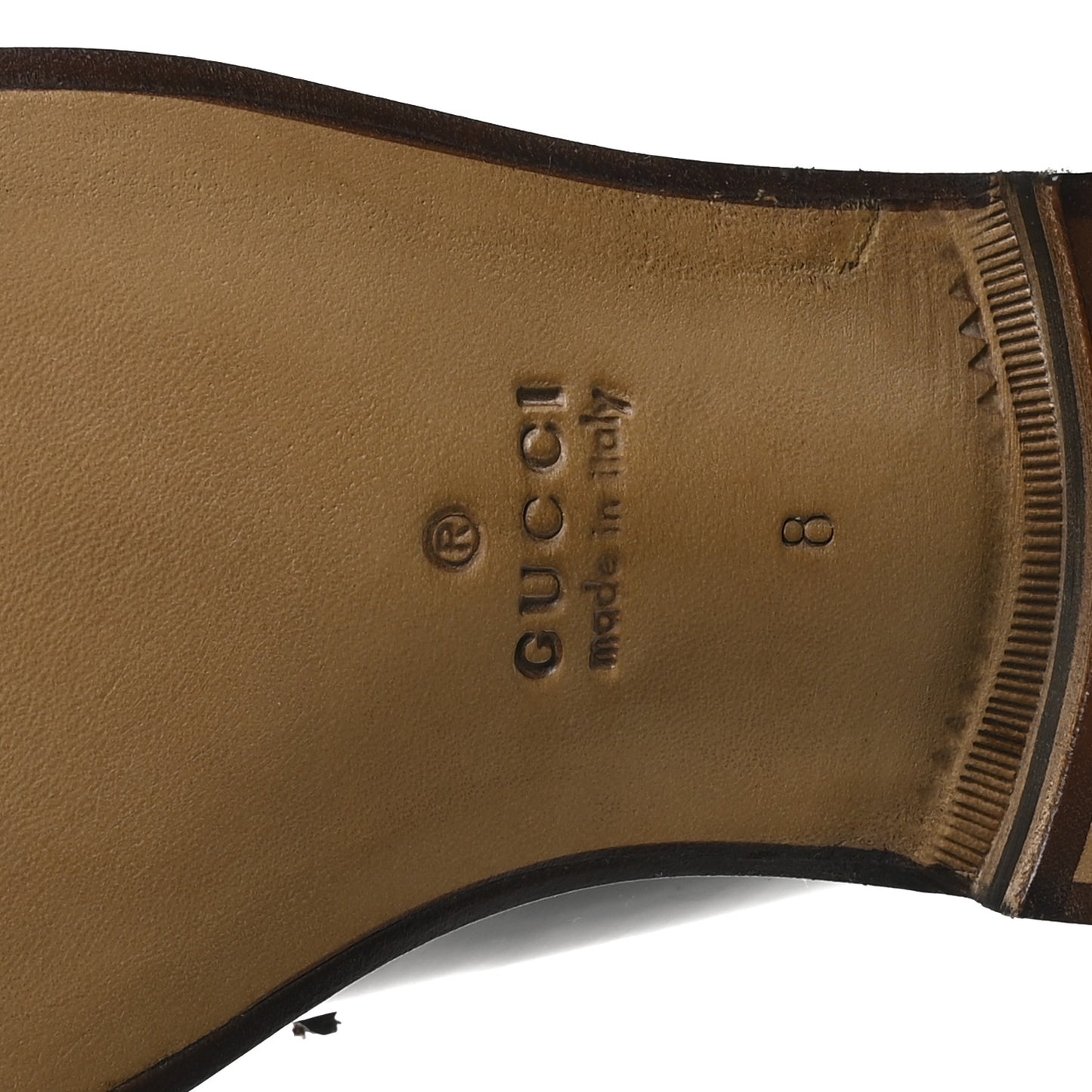 Calfskin GG Embossed Horsebit Loafers 8 Cocoa