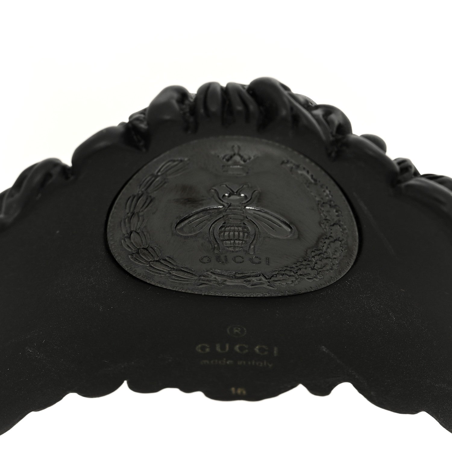 Gucci Metal Pearl Lion Head Cuff Bracelet Black 4 of 4