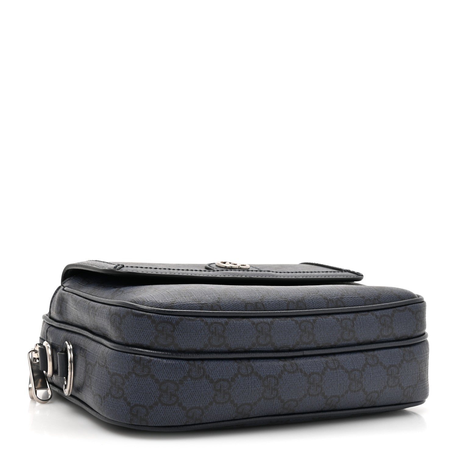 Gucci Tender GG Supreme Monogram Textured Dollar Calfskin Ophidia Small Crossbody Bag Dark Blue 4 of 11