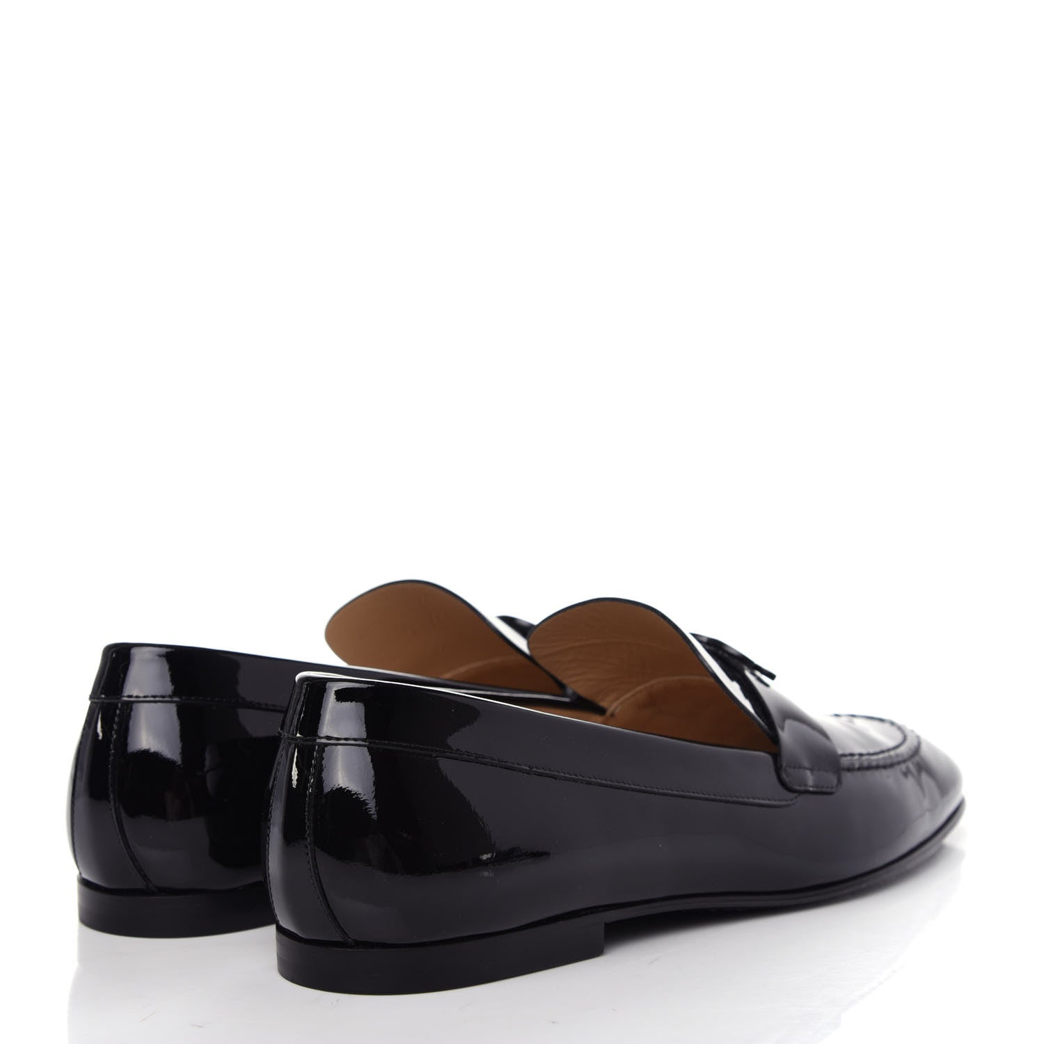 Chanel Patent CC Mocassin Loafers 40.5 Black 4 of 13
