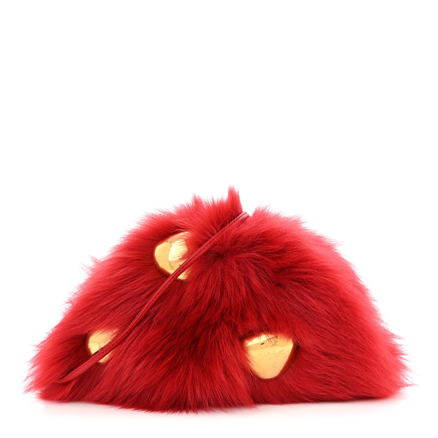 Bottega Veneta Shearling Lambskin Embellished The Mini Pouch Apple Candy 1 of 12