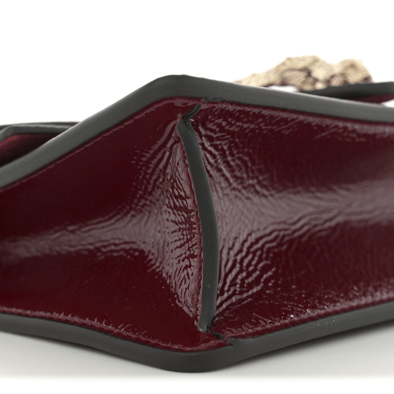 Gucci Crinkled Patent Super Mini Dionysus Shoulder Bag Rosso Ancora Red 8 of 10